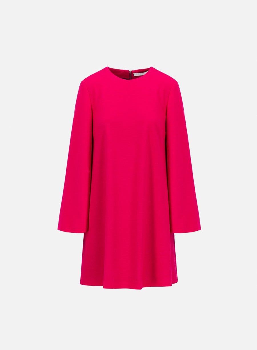 Harris Wharf London Bell Sleeves Dress Superfine Merino Fuchsia | Women