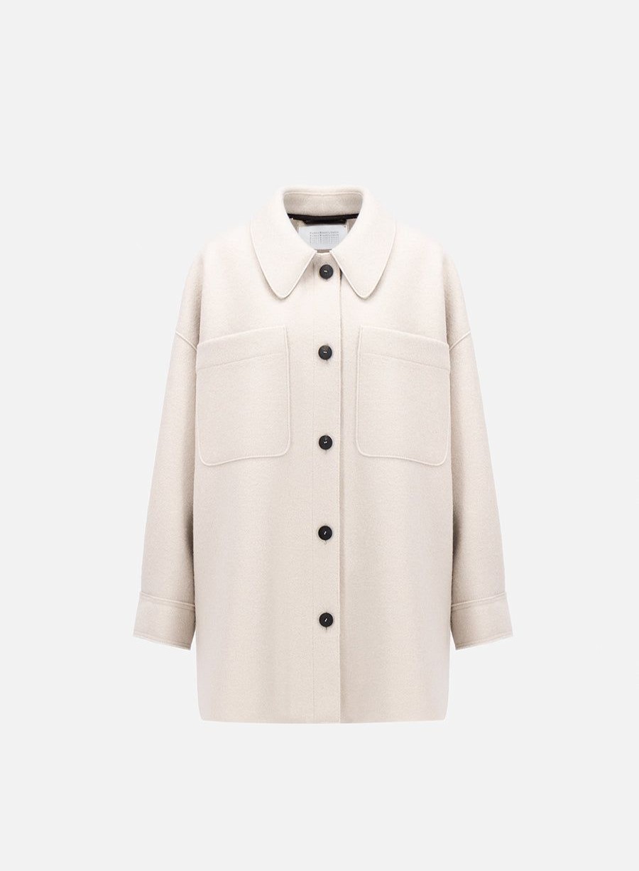 Harris Wharf London Shirt Jacket Pressed Wool Cream | Women