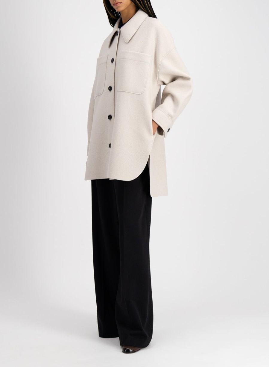 Harris Wharf London Shirt Jacket Pressed Wool Cream | Women