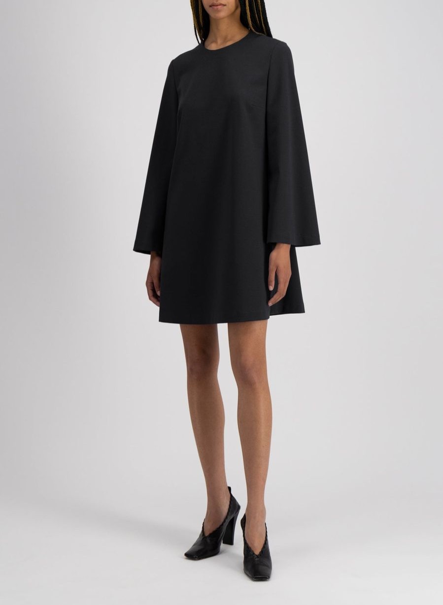 Harris Wharf London Bell Sleeves Dress Superfine Merino Black | Women