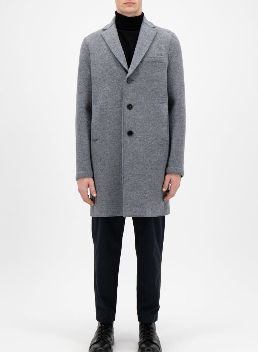 Harris Wharf London Boxy Coat Boiled Wool Grey M. | Men