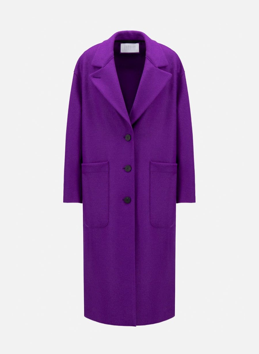 Harris Wharf London Greatcoat Pressed Wool Purple | Women