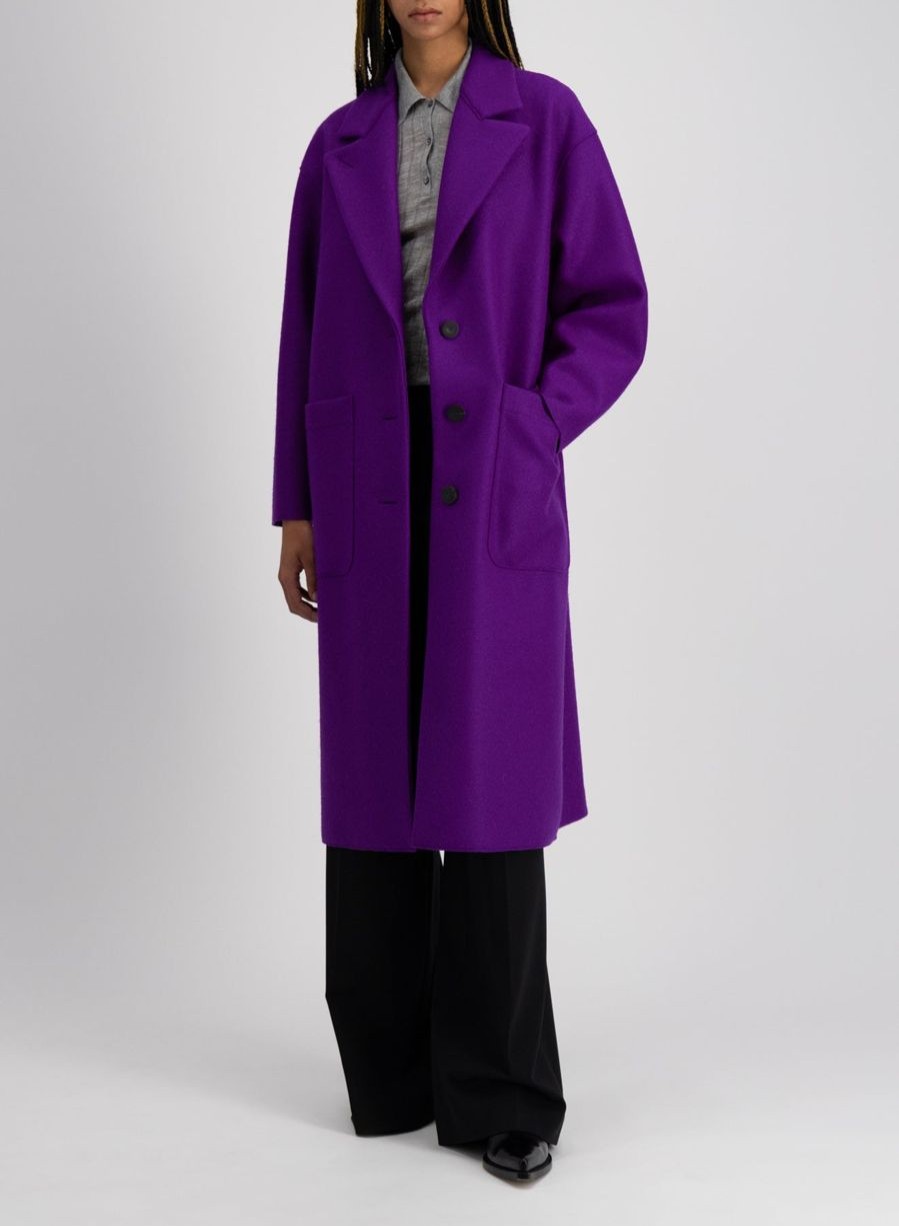 Harris Wharf London Greatcoat Pressed Wool Purple | Women