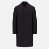 Harris Wharf London Mac Coat Pressed Wool Black | Men