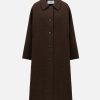 Harris Wharf London Balmacaan Boiled Wool Natural Brown | Women