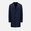 Harris Wharf London Boxy Coat Herringbone Double Navy Blue | Men