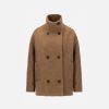 Harris Wharf London Cropped Funnel Jacket Boucle Teddy Brown | Women