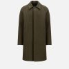 Harris Wharf London Fly Front Raglan Coat Boiled Wool Moss Green | Men