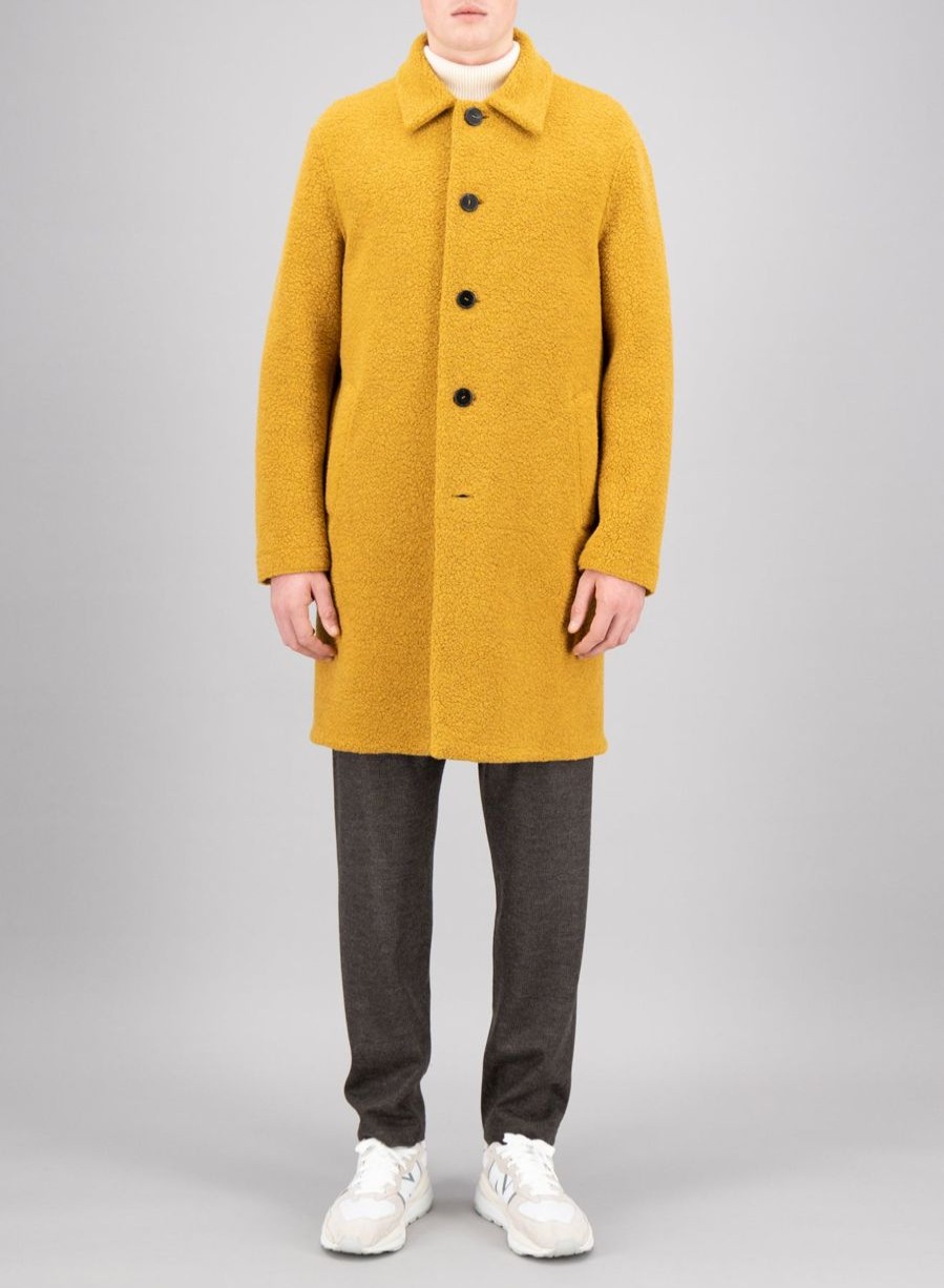 Harris Wharf London Mac Coat Boucle Medallion | Men