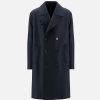 Harris Wharf London Long Peacoat Pressed Wool Dark Blue | Men