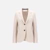 Harris Wharf London Stand Up Collar Boyfriend Blazer Light Pressed Wool Cream | Women