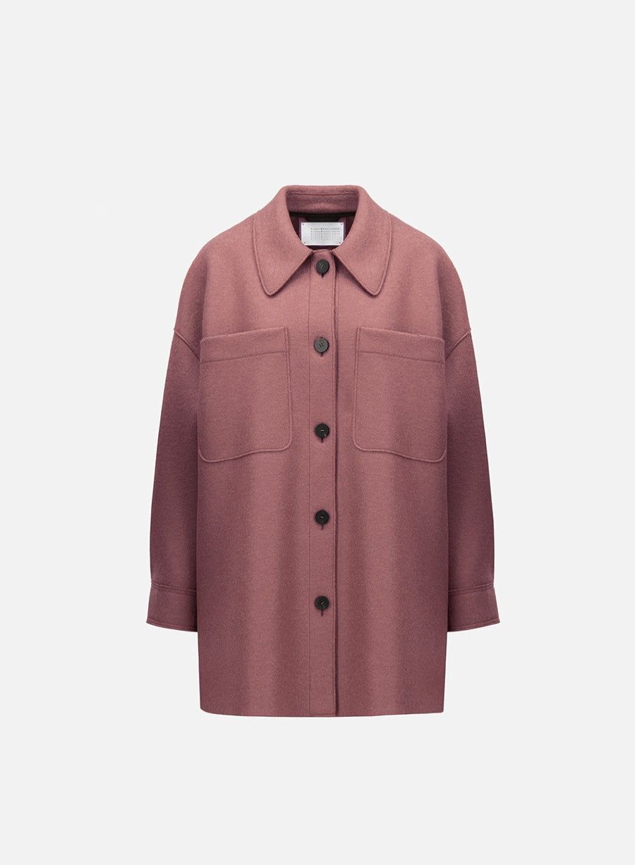 Harris Wharf London Shirt Jacket Pressed Wool Rosewood | Women