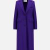 Harris Wharf London Coat With Shoulder Pads Pressed Wool Deep Amethyst | Women