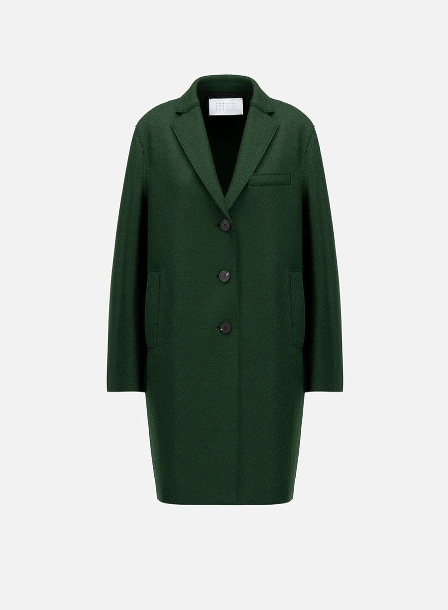 Harris Wharf London Topcoat Pressed Wool Emerald | Women