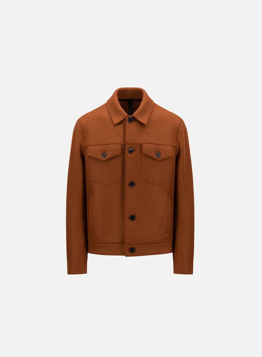 Harris Wharf London Western Jacket Pressed Wool Paprika | Men