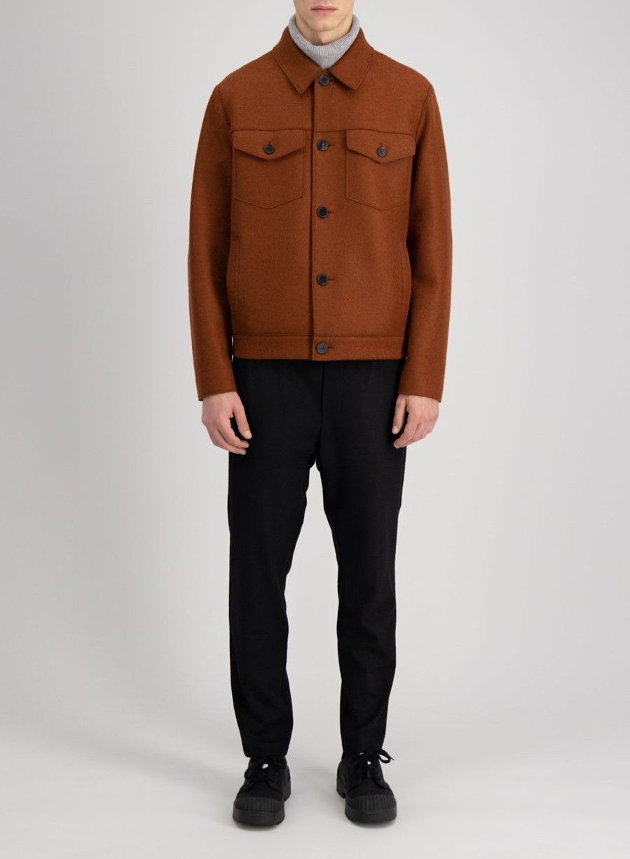 Harris Wharf London Western Jacket Pressed Wool Paprika | Men