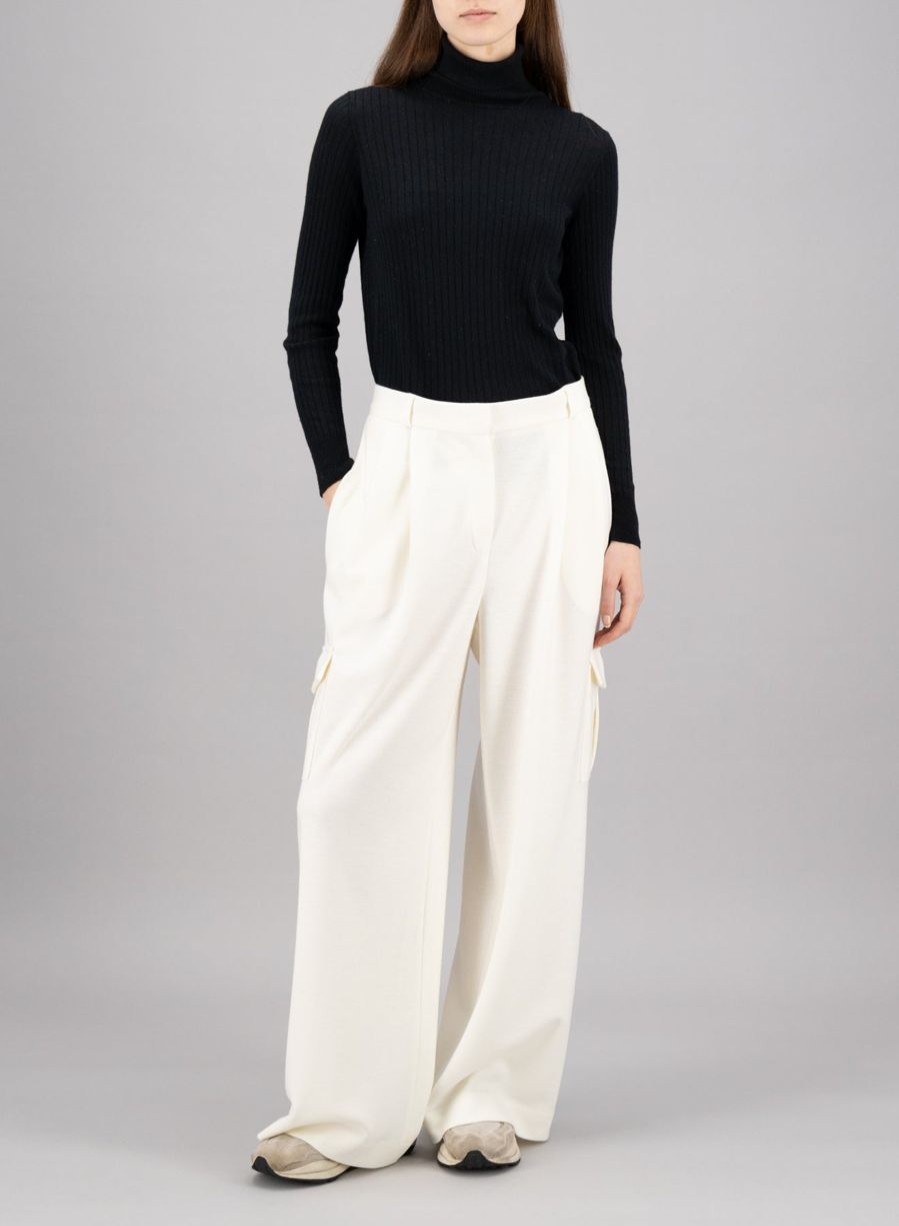 Harris Wharf London Cargo Trousers Superfine Merino Off White | Women