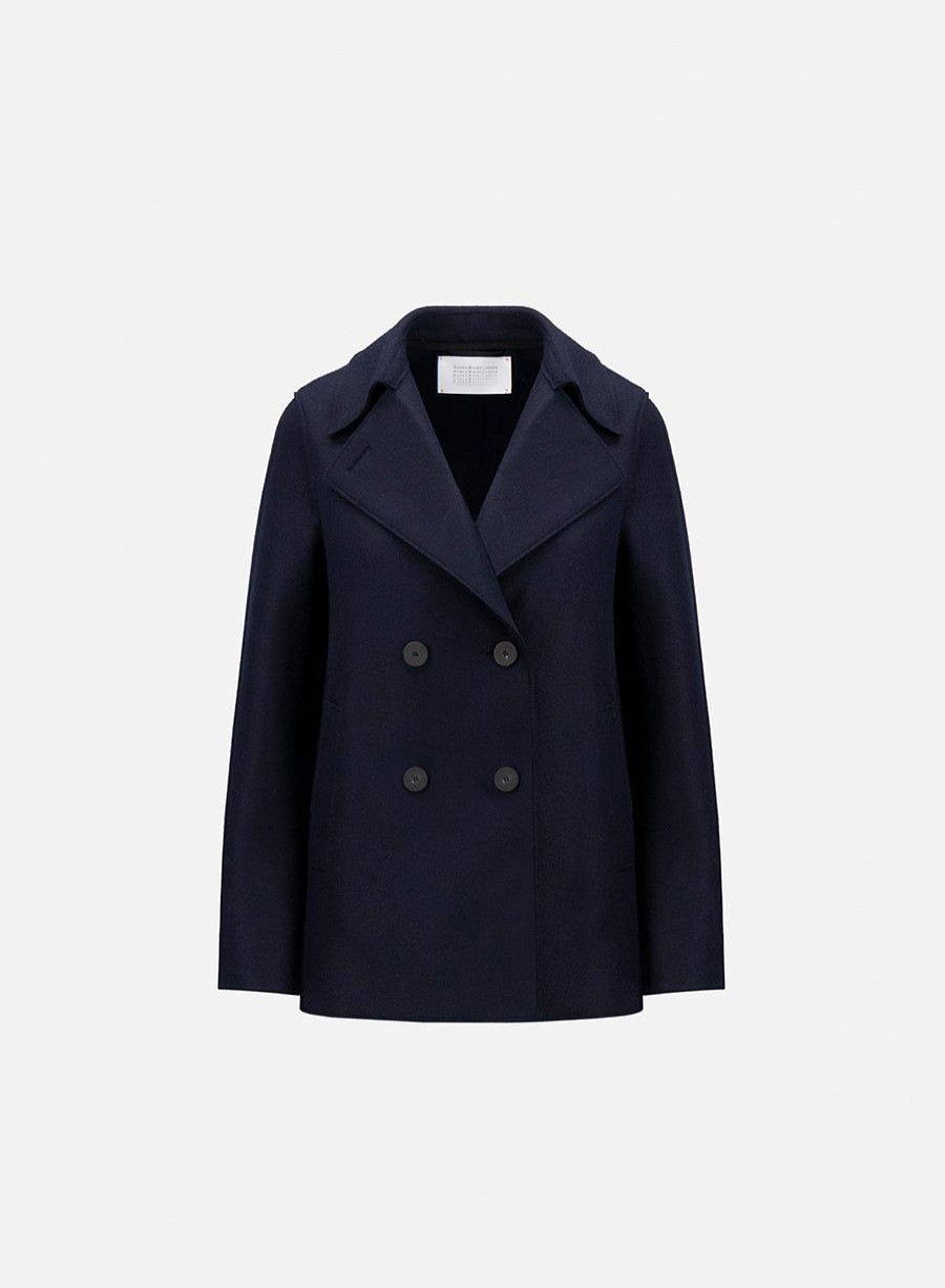 Harris Wharf London Peacoat Pressed Wool Navy Blue | Women