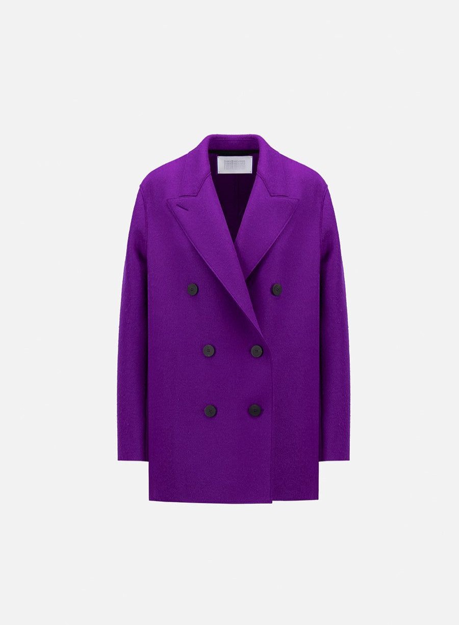 Harris Wharf London Slouchy Peacoat Pressed Wool Purple | Women