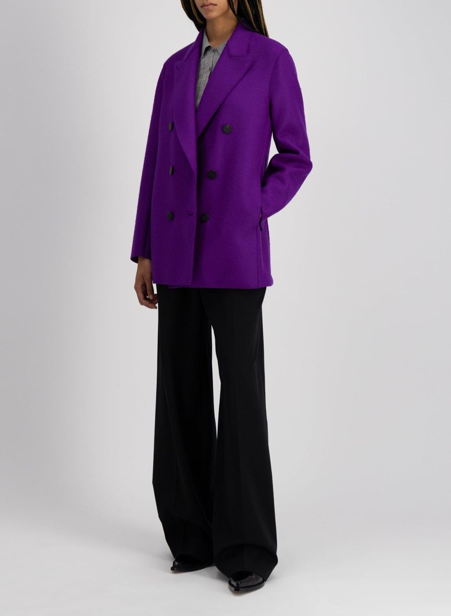 Harris Wharf London Slouchy Peacoat Pressed Wool Purple | Women