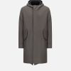 Harris Wharf London Fishtail Parka Felted Wool And Boucle Ebony Grey | Men