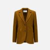 Harris Wharf London Boyfriend Blazer With Shoulder Pads Stretch Cord Caramel | Women