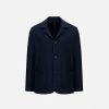 Harris Wharf London Dropped Shoulder Jacket Stretch Cord Navy Blue | Men