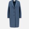 Harris Wharf London Overcoat Boiled Wool Steel Blue | Women