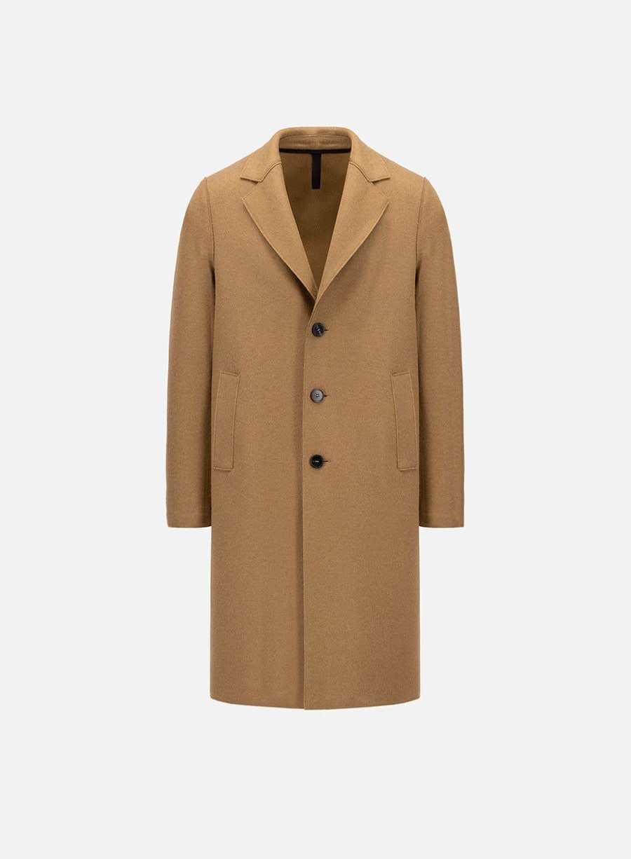 Harris Wharf London Overcoat Pressed Wool And Polaire Shortbread | Men