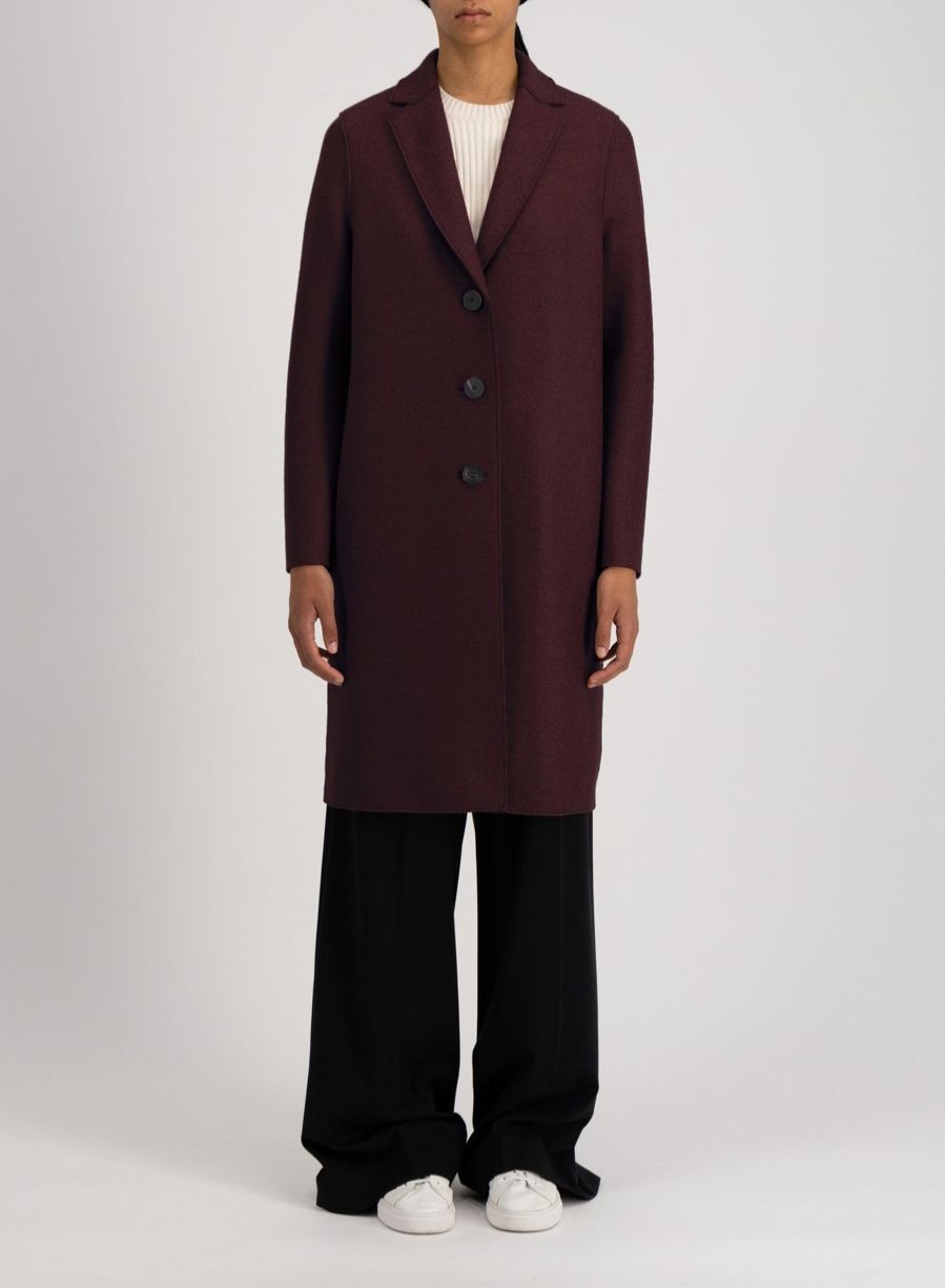 Harris Wharf London Overcoat Pressed Wool Bordeaux | Women