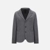 Harris Wharf London Standing Collar Blazer Superfine Merino Grey | Men