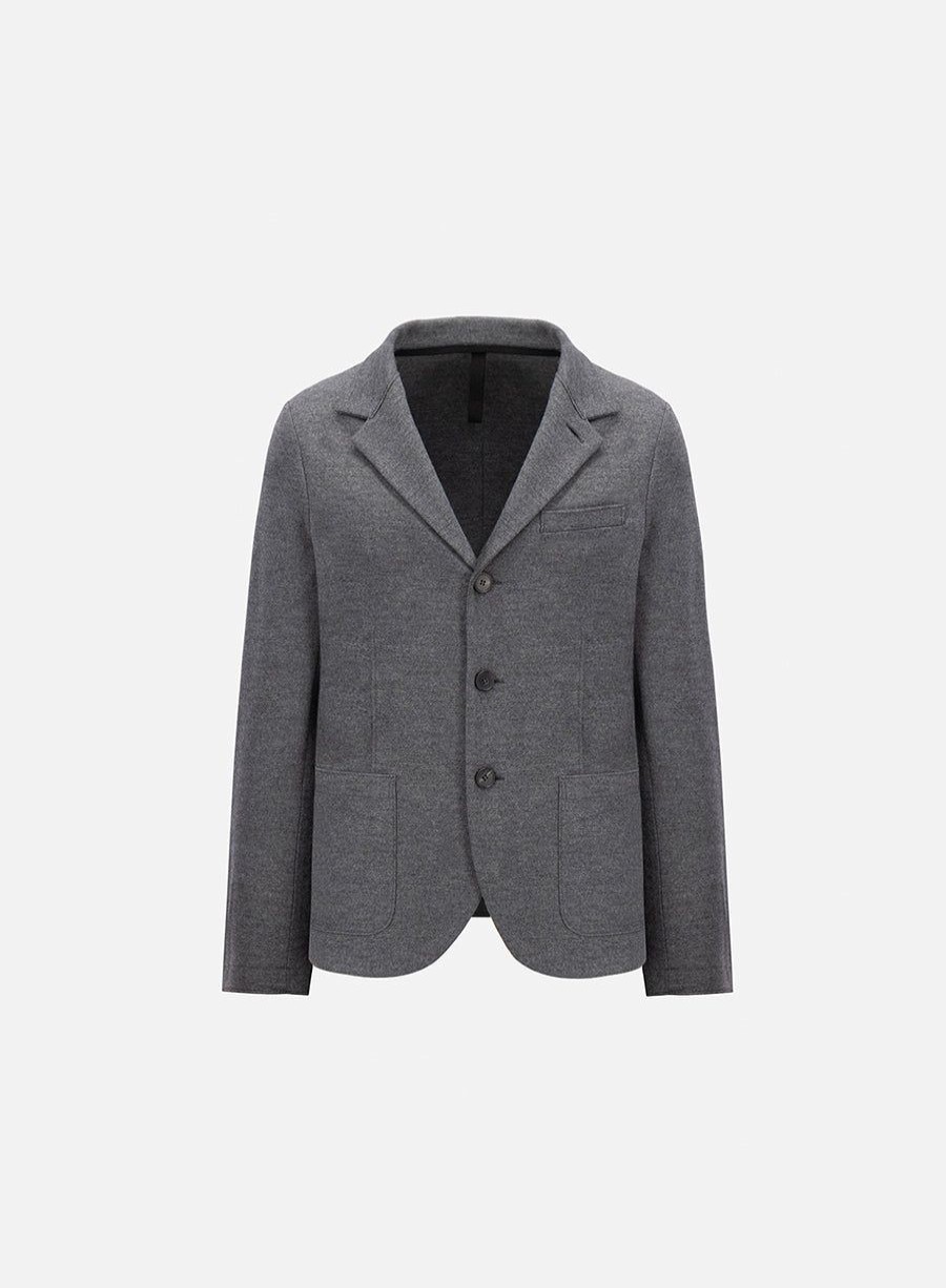 Harris Wharf London Standing Collar Blazer Superfine Merino Grey | Men