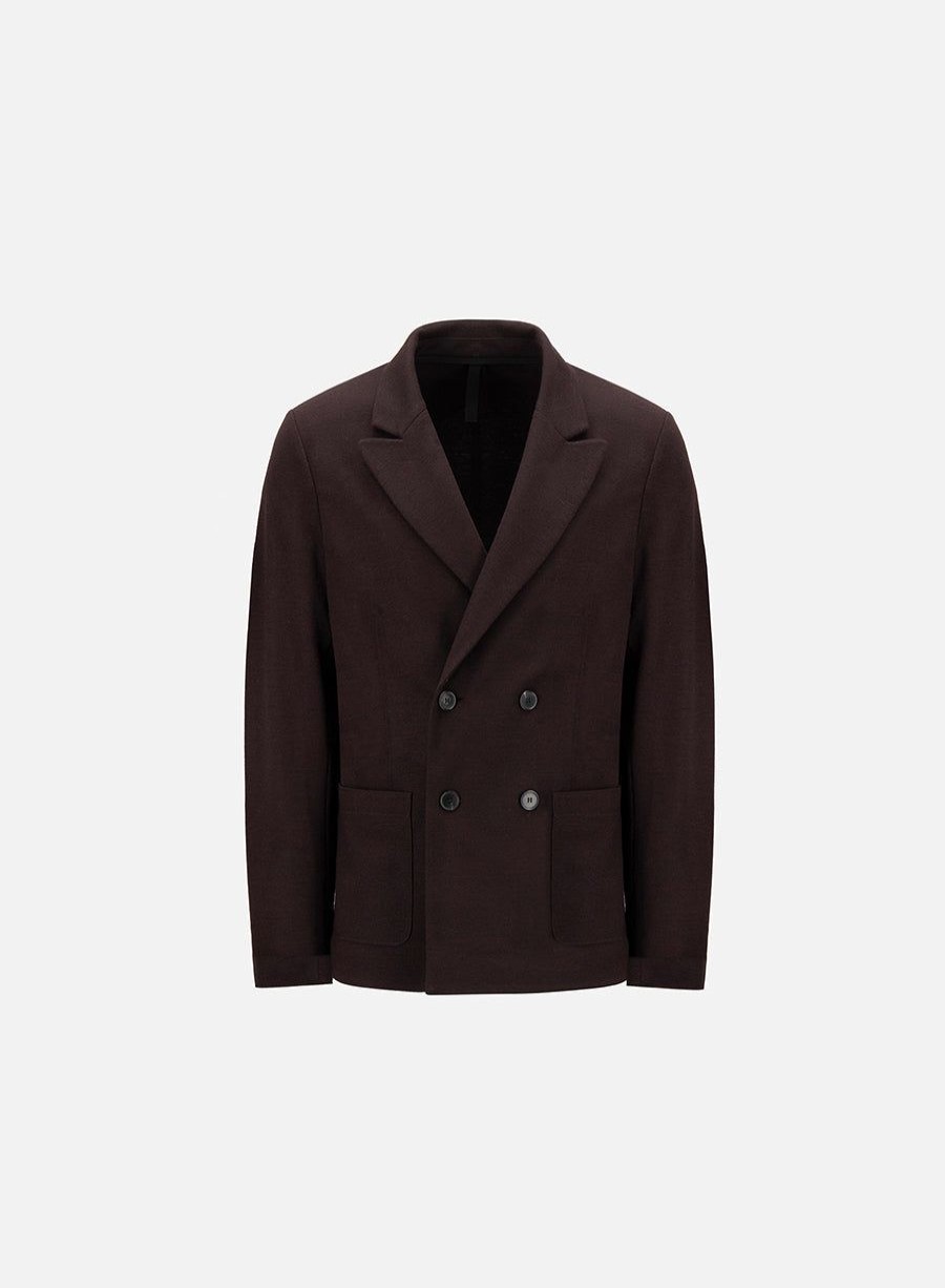 Harris Wharf London Peak Lapel Blazer Superfine Merino Bordeaux | Men