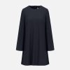 Harris Wharf London Bell Sleeves Dress Superfine Merino Navy Blue | Women