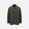 Harris Wharf London Dropped Shoulder Jacket Boucle Moss Green | Men