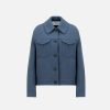 Harris Wharf London Western Jacket Boiled Wool Steel Blue | Women