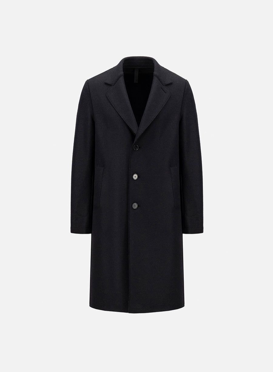 Harris Wharf London Overcoat Pressed Wool Black | Men