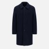 Harris Wharf London Mac Coat Boucle Navy Blue | Men