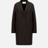 Harris Wharf London Topcoat Pressed Wool Dark Brown | Women