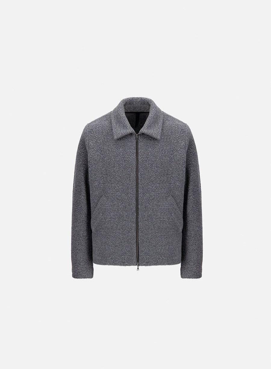 Harris Wharf London Golf Jacket Boucle Middle Grey | Men