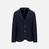 Harris Wharf London Standing Collar Blazer Superfine Merino Navy Blue | Men