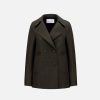 Harris Wharf London Peacoat Pressed Wool Moss Green | Women