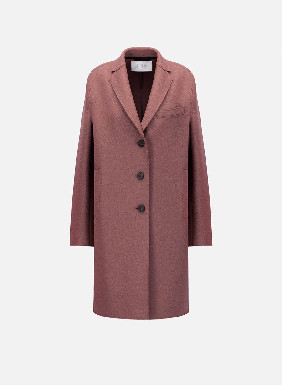 Harris Wharf London Topcoat Pressed Wool Rosewood | Women