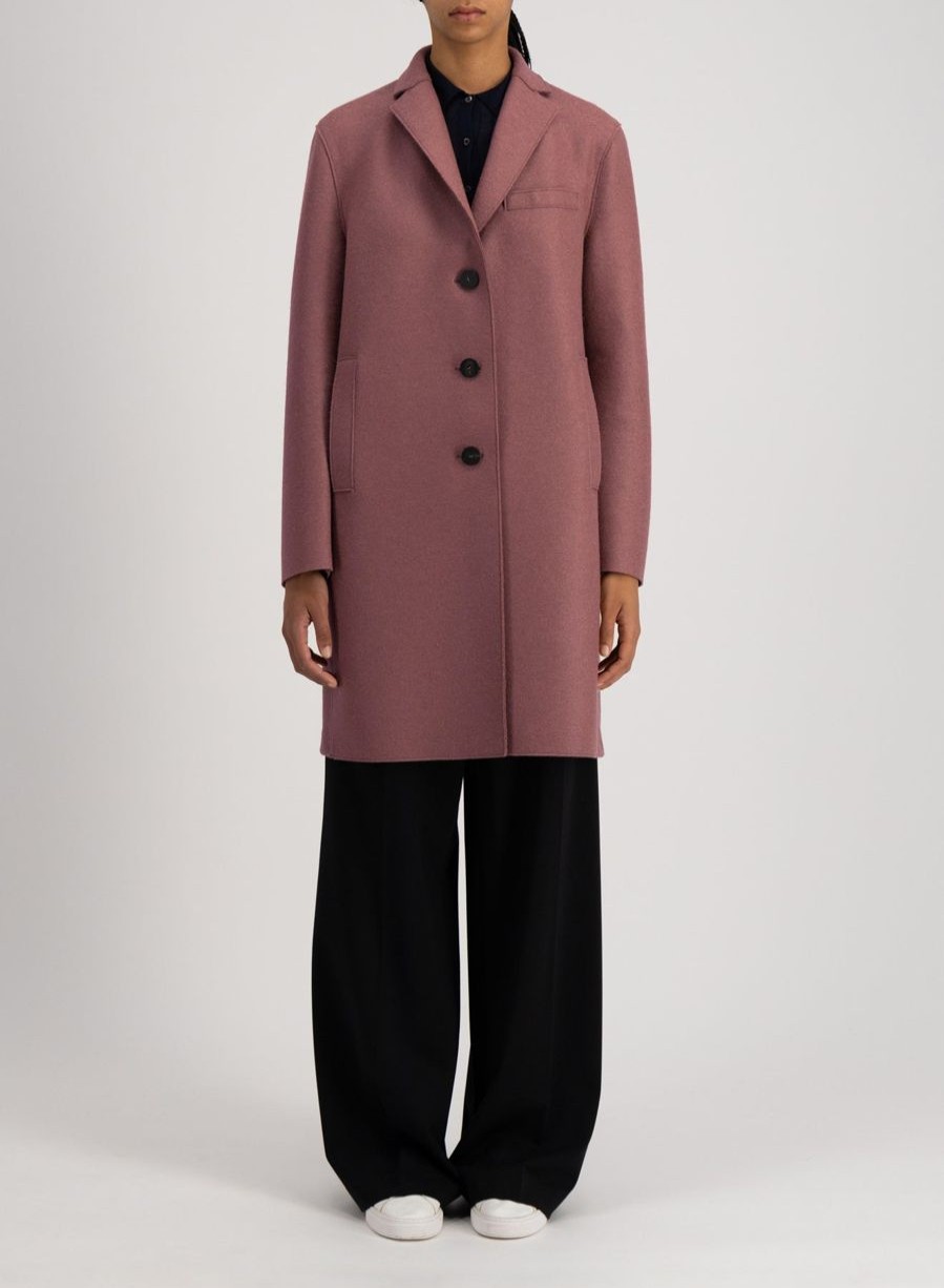 Harris Wharf London Topcoat Pressed Wool Rosewood | Women