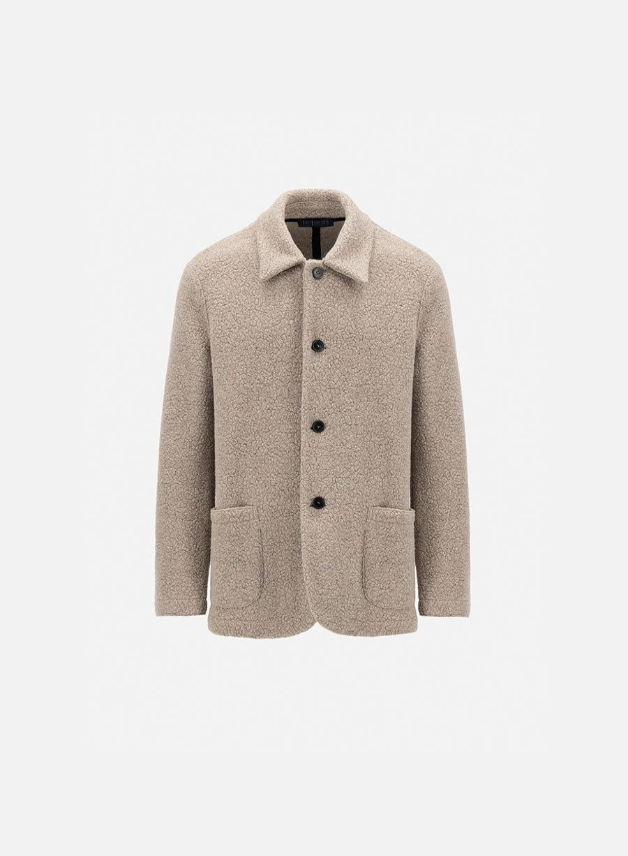 Harris Wharf London Dropped Shoulder Jacket Boucle Taupe | Men