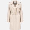 Harris Wharf London Golden Buckle Trench Pressed Wool Almond | Women