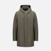 Harris Wharf London Long Parka Pressed Wool Hunting Green | Men