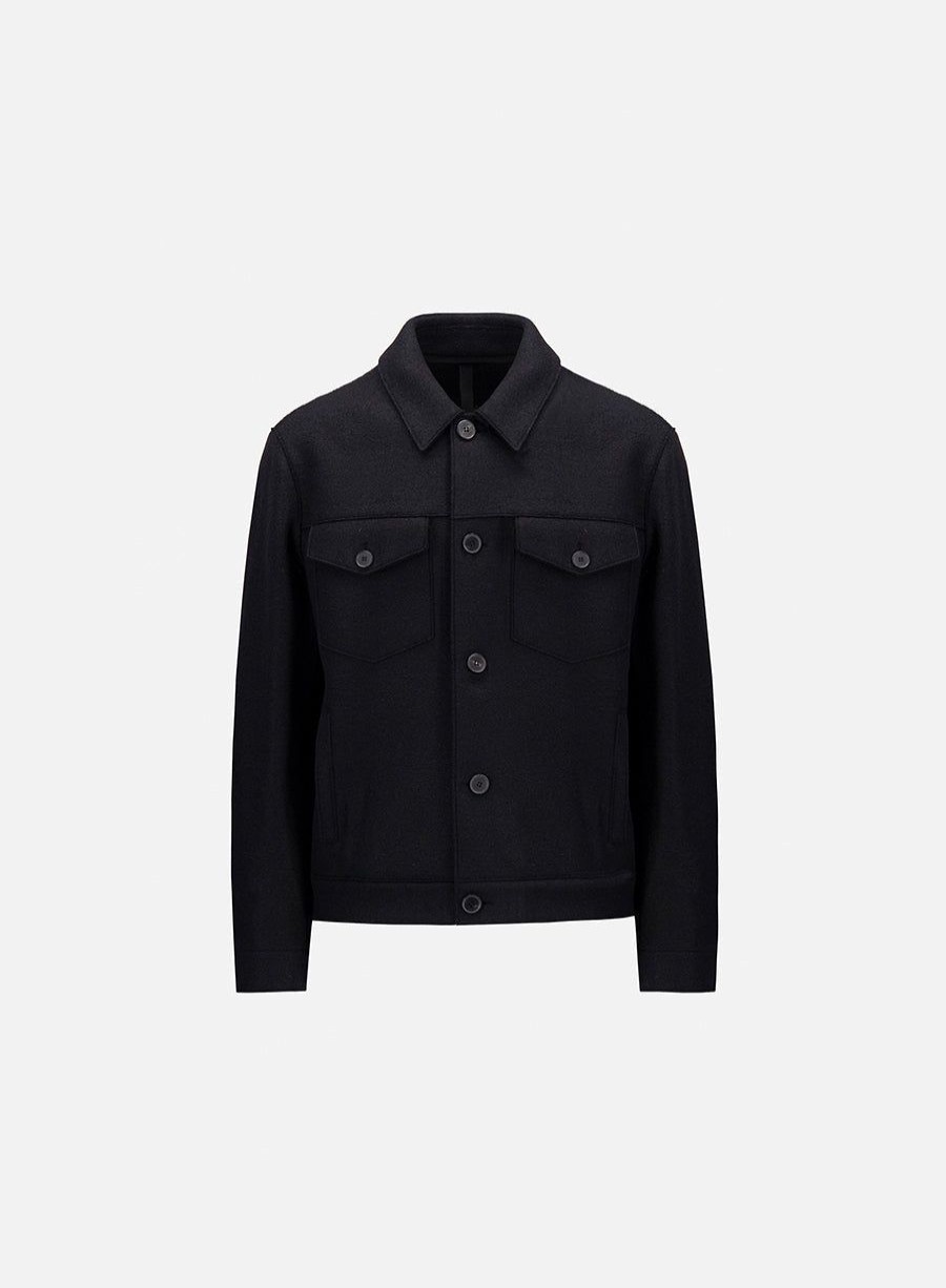 Harris Wharf London Western Jacket Pressed Wool Black | Men