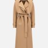 Harris Wharf London Long Trench Coat Pressed Wool Tan | Women