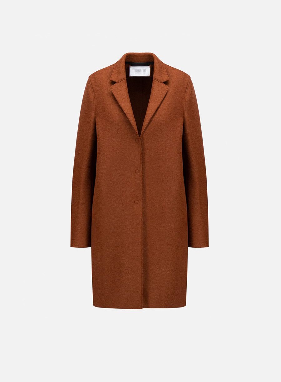 Harris Wharf London Cocoon Coat Pressed Wool Paprika | Women